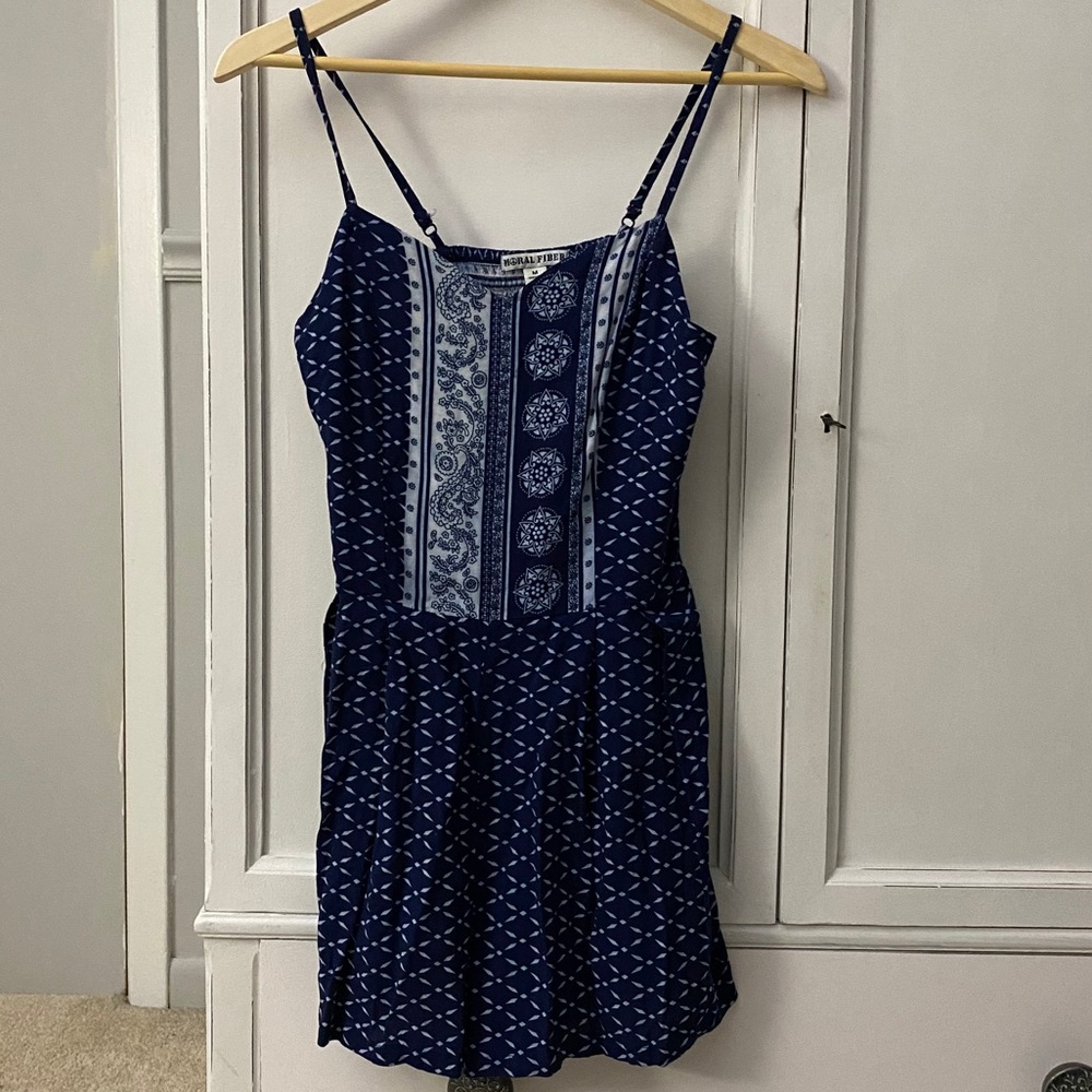 Blue spaghetti strap romper